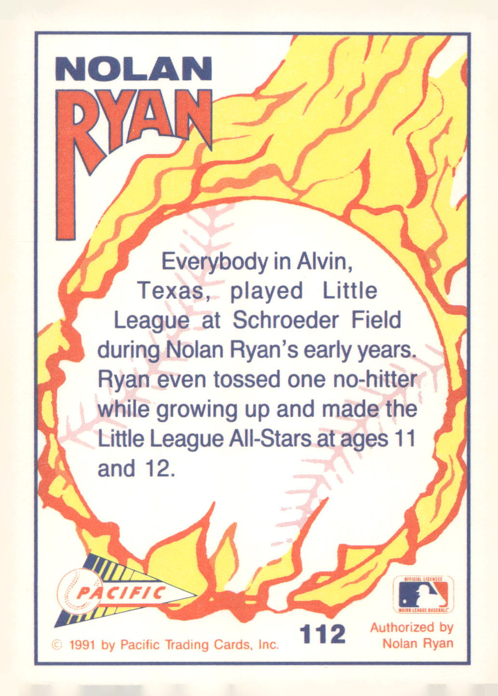 1992 Pacific Nolan Ryan Texas Express II #112 Nolan Ryan