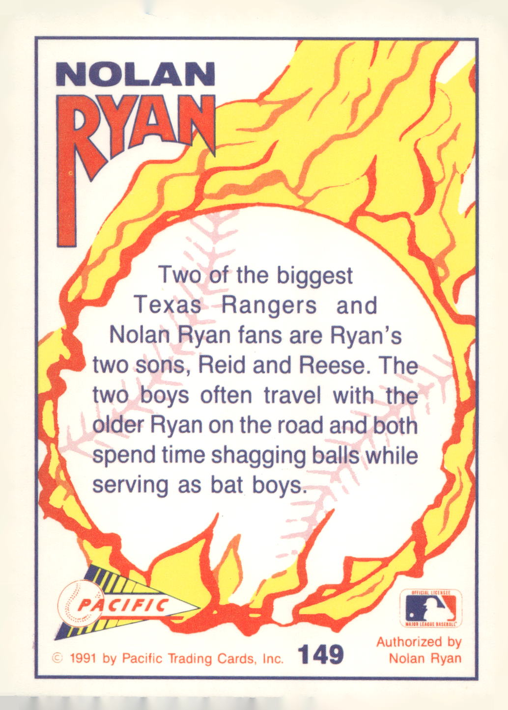 1992 Pacific Nolan Ryan Texas Express II #149 Reese Ryan / Nolan Ryan