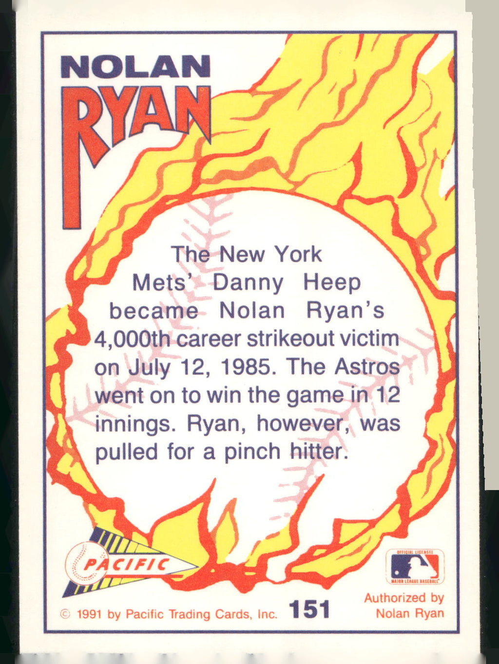 1992 Pacific Nolan Ryan Texas Express II #151 Nolan Ryan