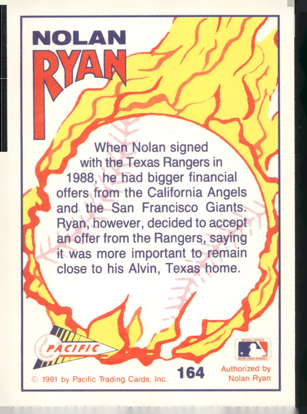 1992 Pacific Nolan Ryan Texas Express II #164 Nolan Ryan