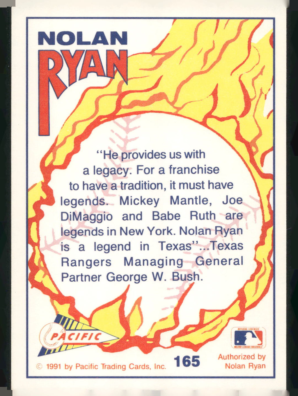 1992 Pacific Nolan Ryan Texas Express II #165 Nolan Ryan