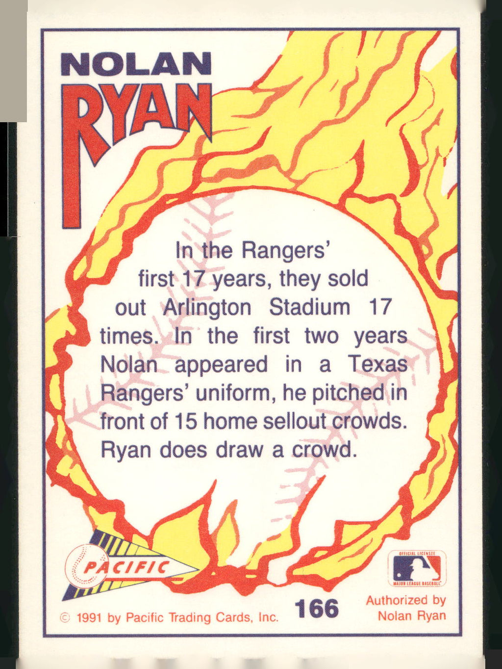 1992 Pacific Nolan Ryan Texas Express II #166 Nolan Ryan