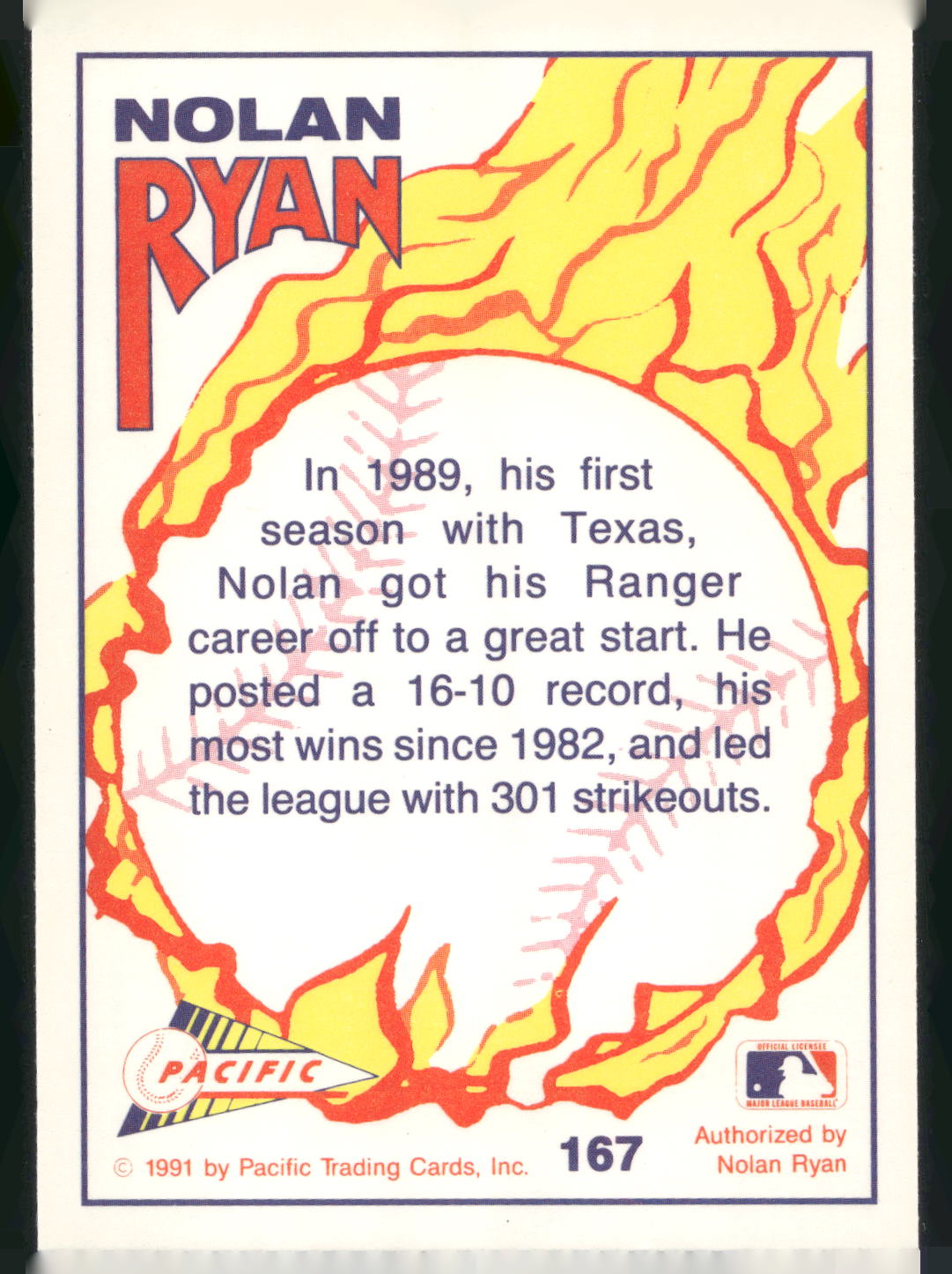 1992 Pacific Nolan Ryan Texas Express II #167 Nolan Ryan