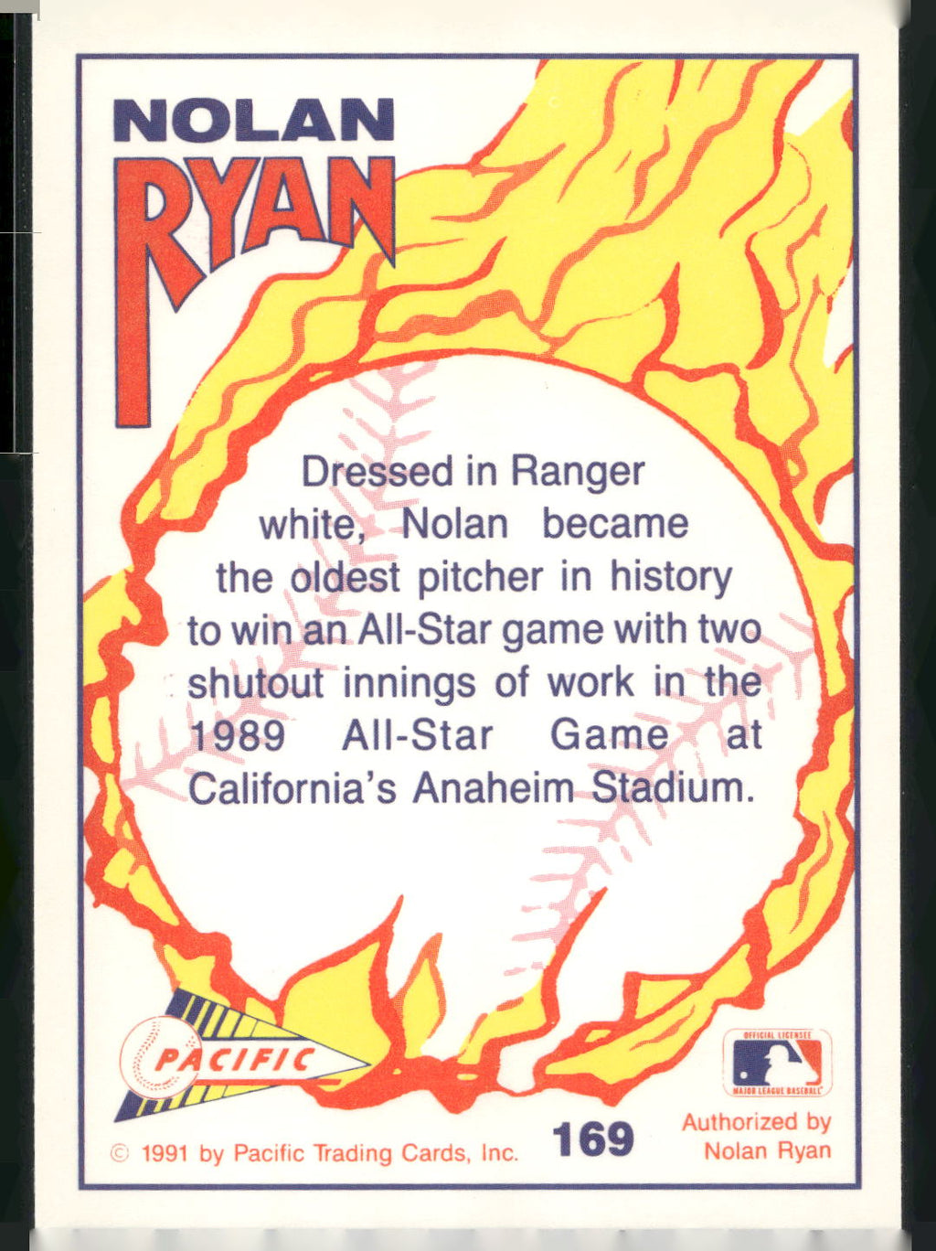 1992 Pacific Nolan Ryan Texas Express II #169 Nolan Ryan
