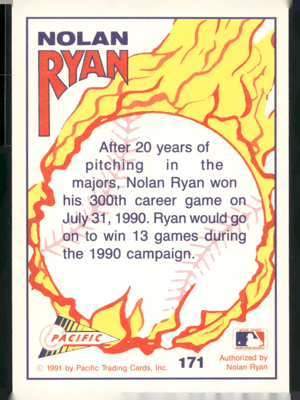 1992 Pacific Nolan Ryan Texas Express II #171 Nolan Ryan