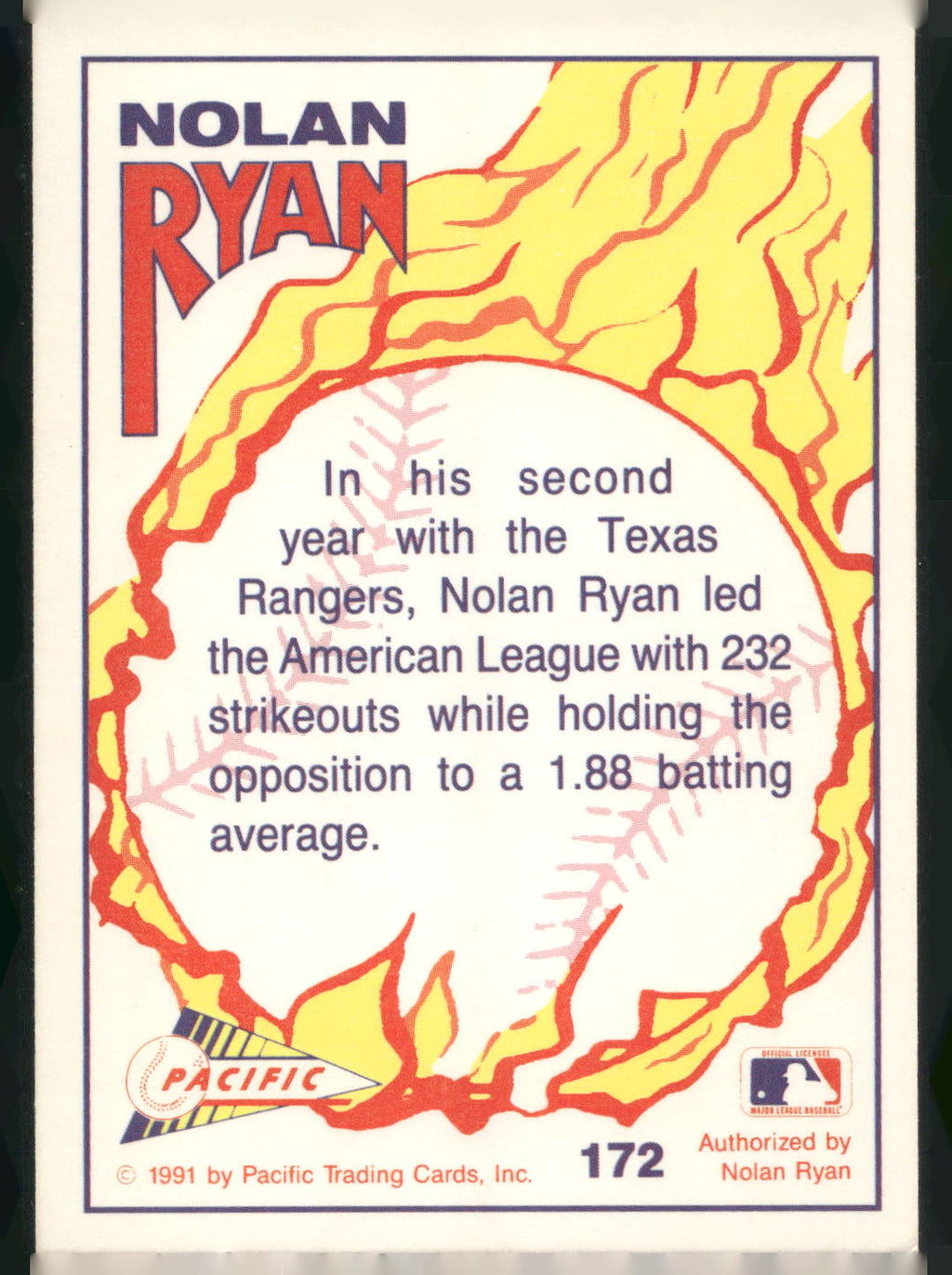 1992 Pacific Nolan Ryan Texas Express II #172 Nolan Ryan