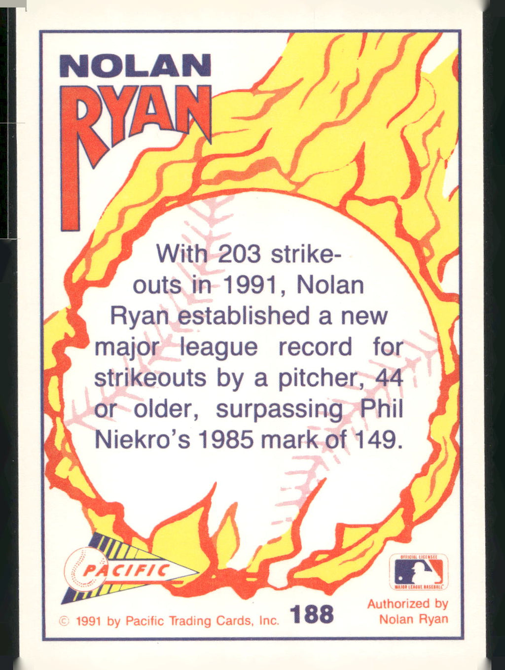 1992 Pacific Nolan Ryan Texas Express II #188 Nolan Ryan