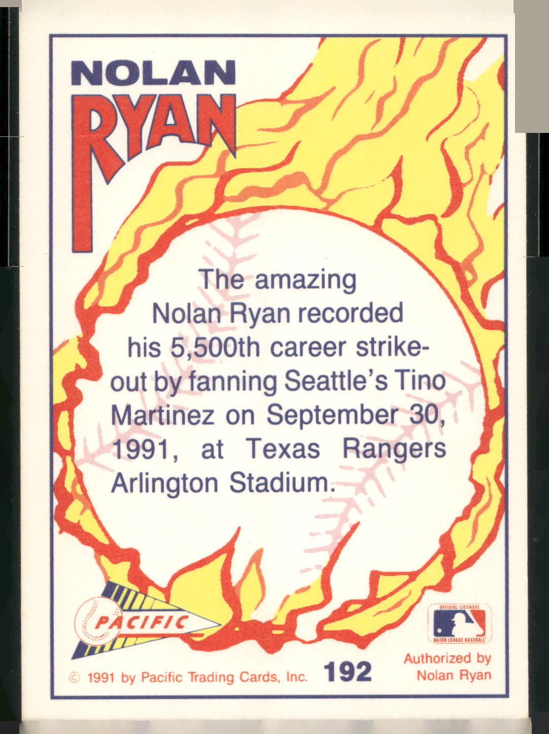 1992 Pacific Nolan Ryan Texas Express II #192 Nolan Ryan