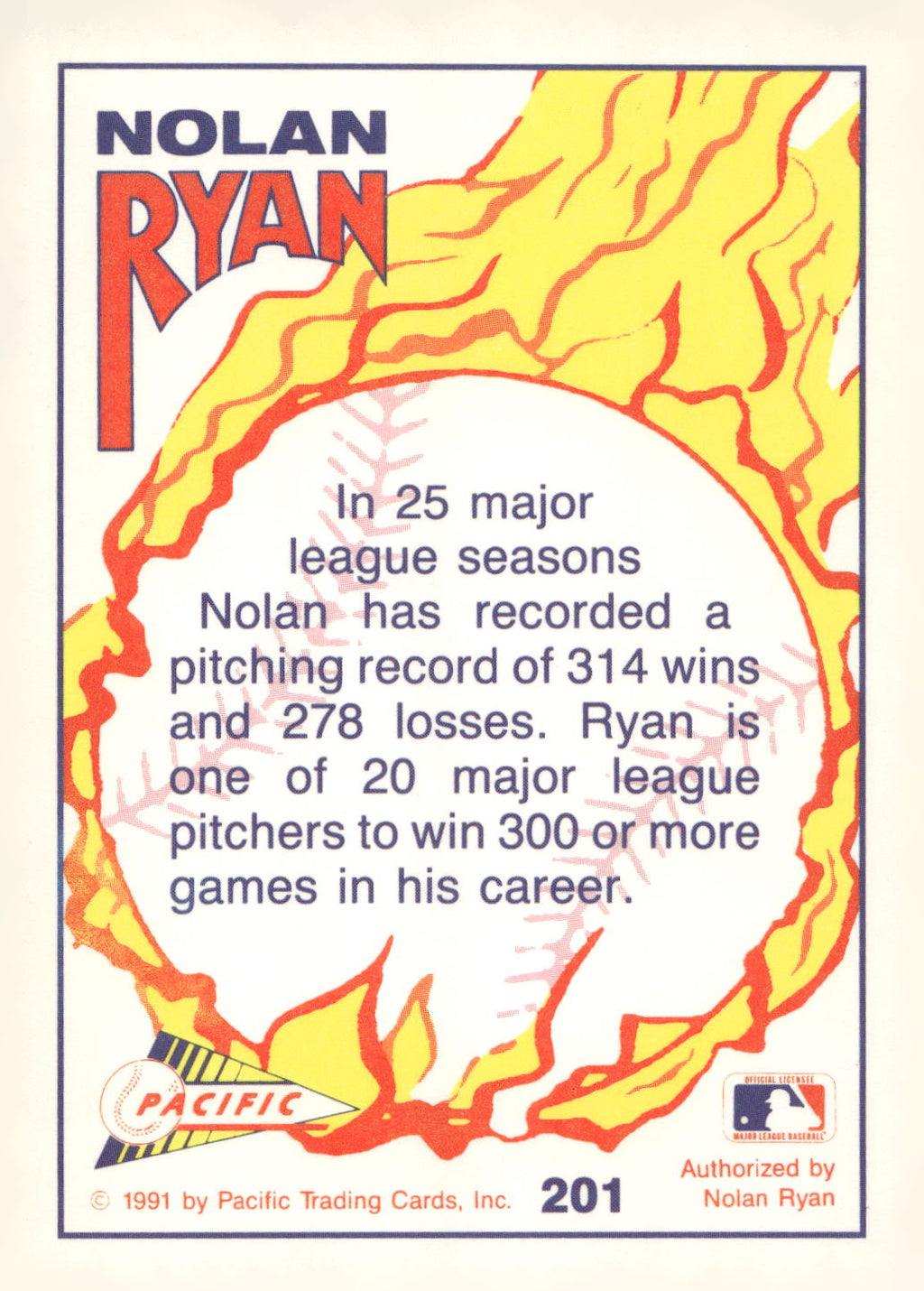 1992 Pacific Nolan Ryan Texas Express II #201 Nolan Ryan