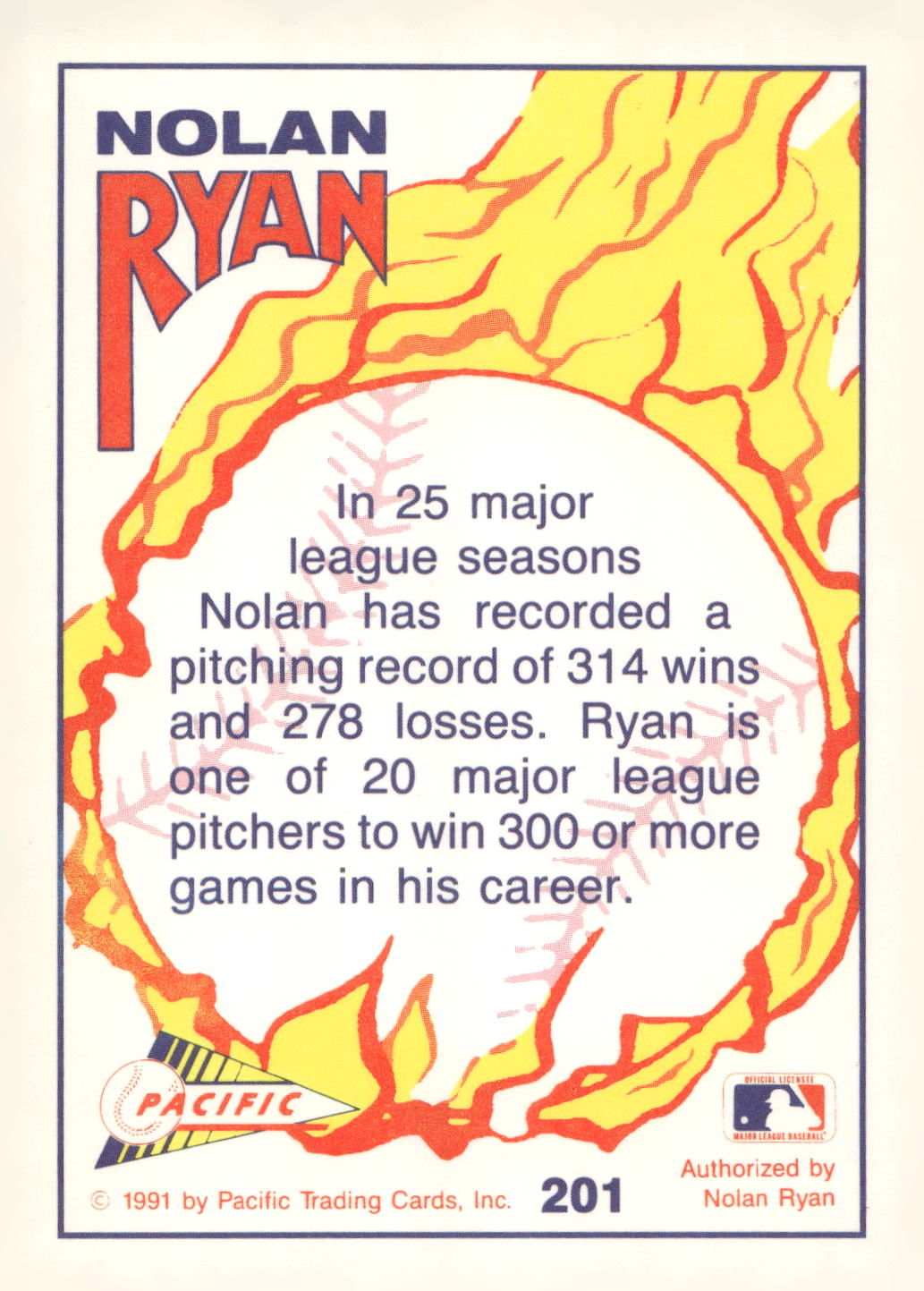 1992 Pacific Nolan Ryan Texas Express II #201 Nolan Ryan