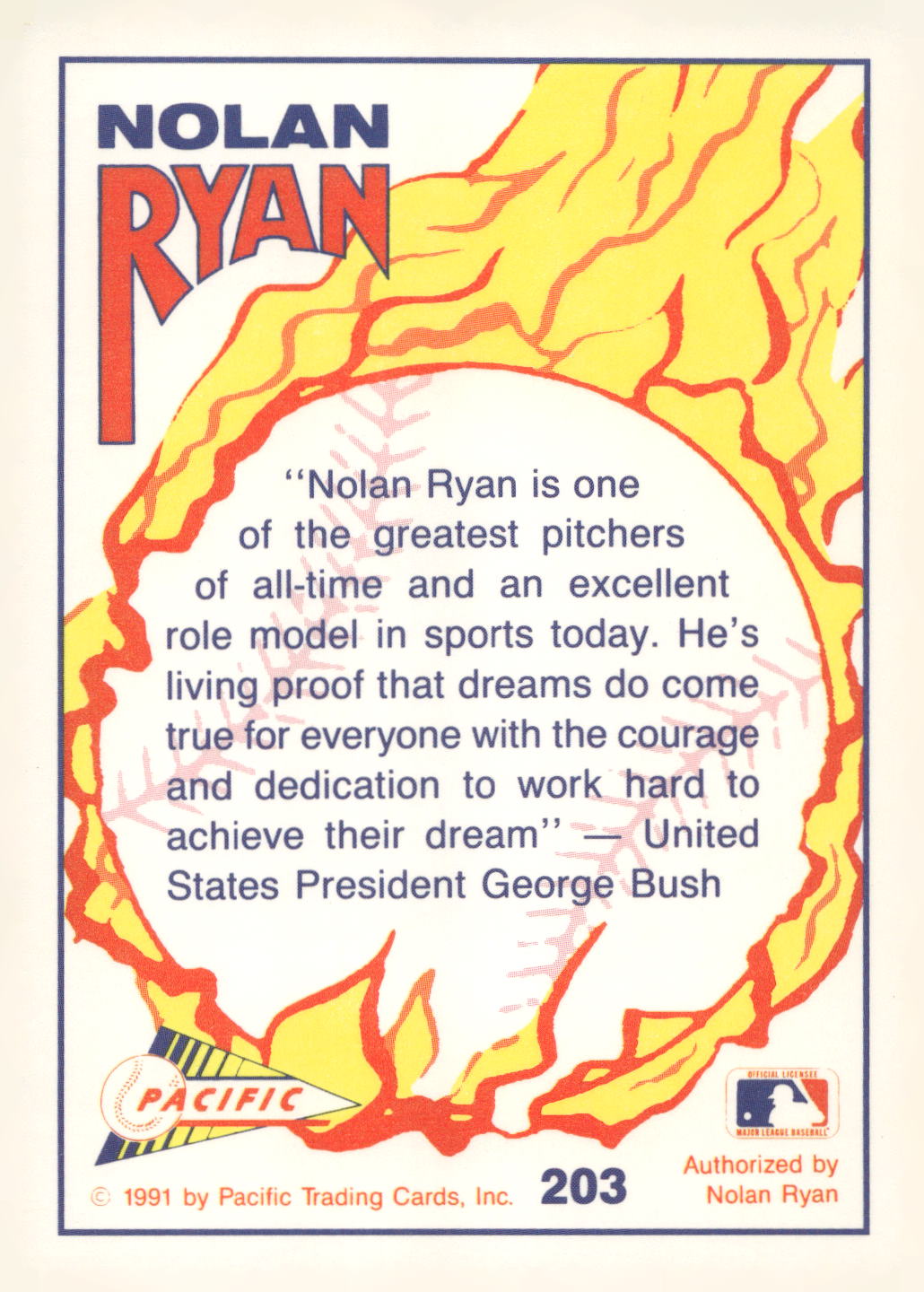 1992 Pacific Nolan Ryan Texas Express II #203 Nolan Ryan