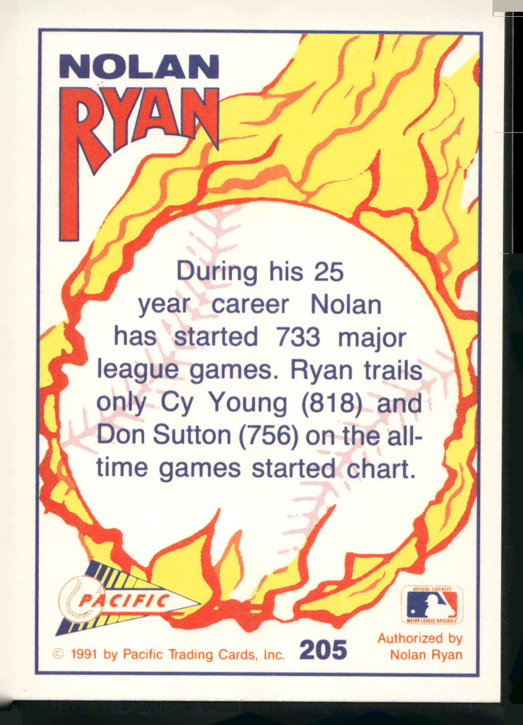 1992 Pacific Nolan Ryan Texas Express II #205 Nolan Ryan