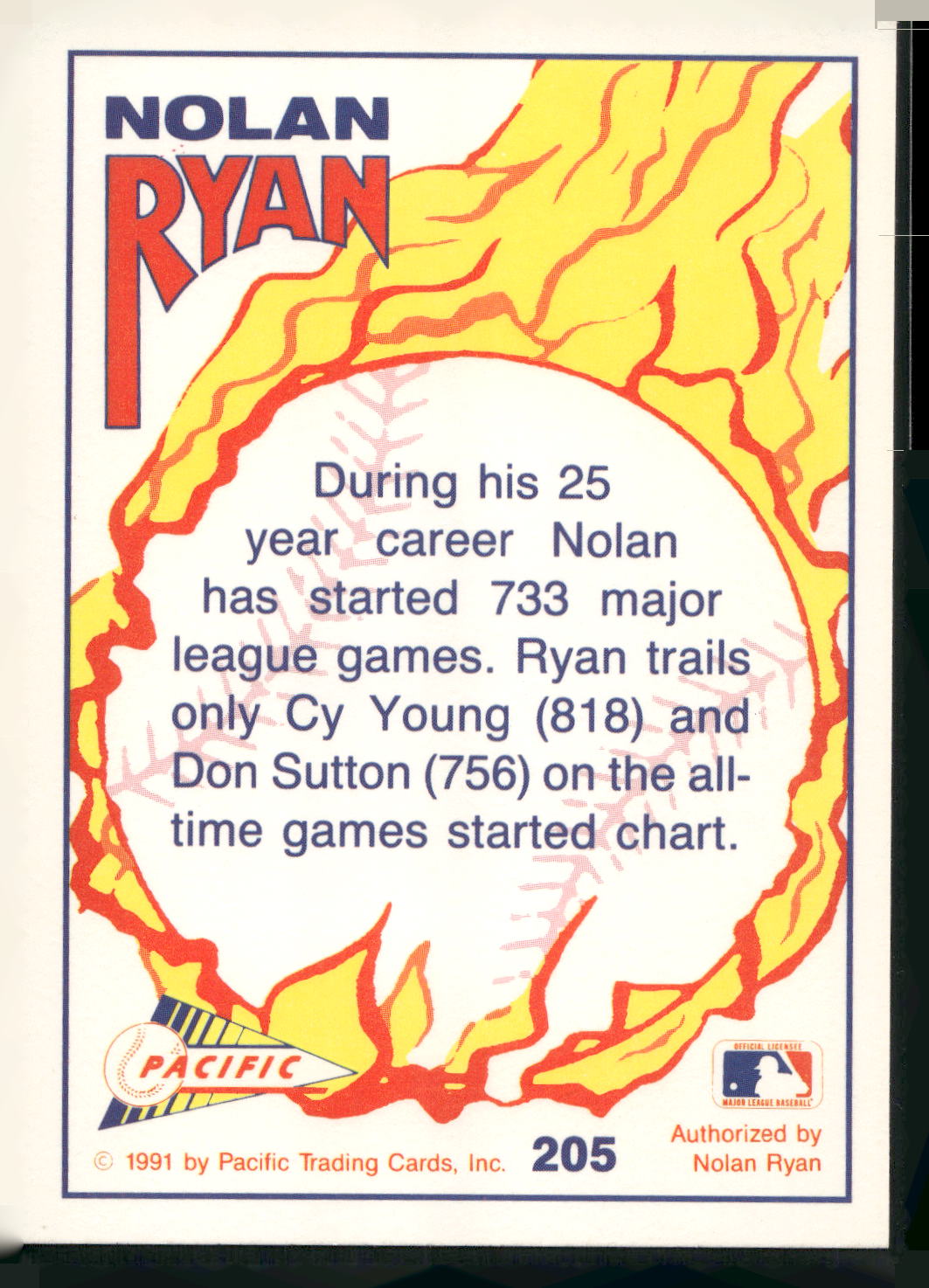 1992 Pacific Nolan Ryan Texas Express II #205 Nolan Ryan