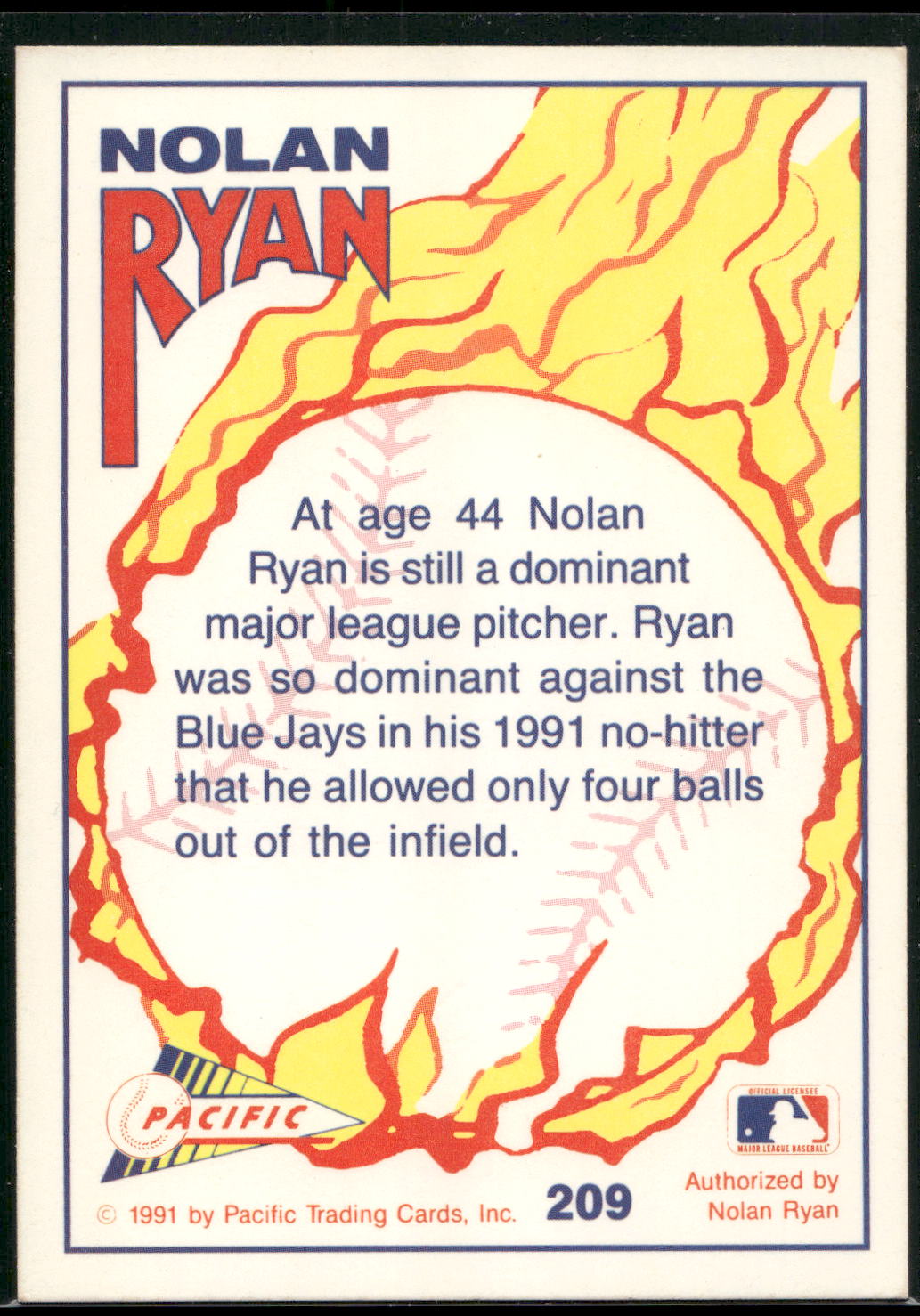 1992 Pacific Nolan Ryan Texas Express II #209 Nolan Ryan