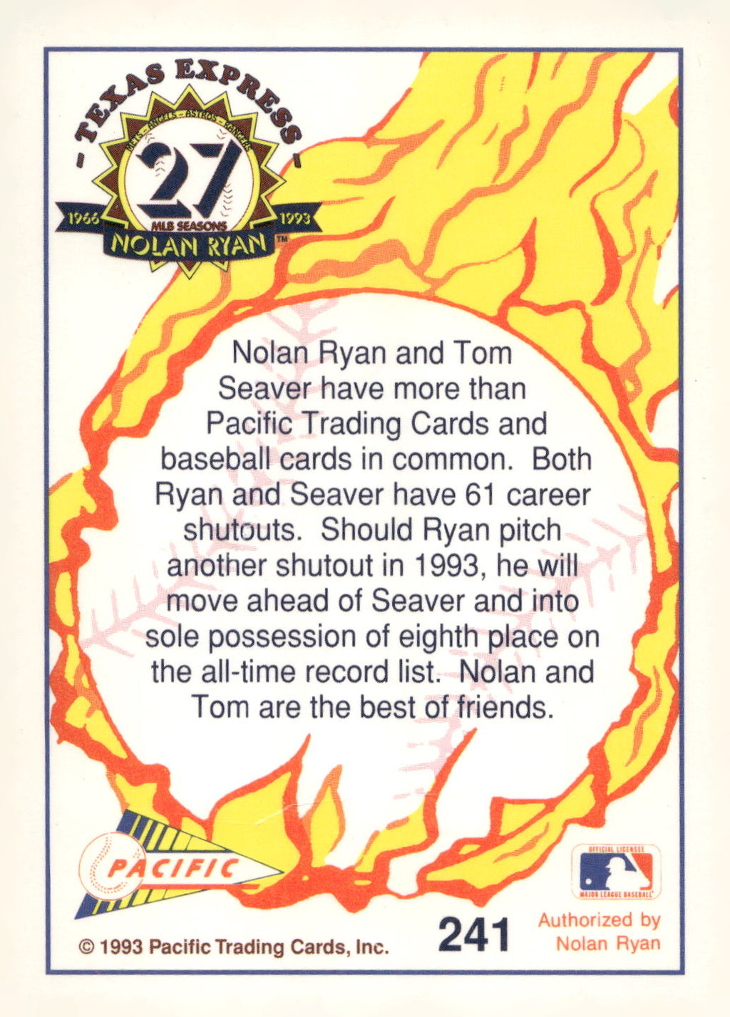 1993 Pacific Texas Express #241 Tom Seaver / Nolan Ryan