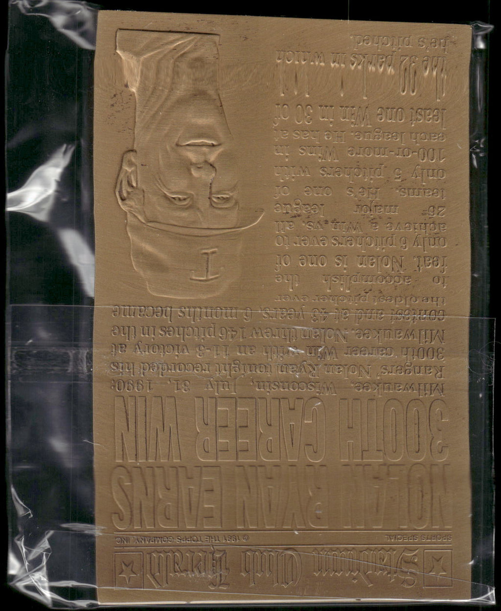 1991 Stadium Club Charter Member #NNO Nolan Ryan Nolan Ryan Medallion