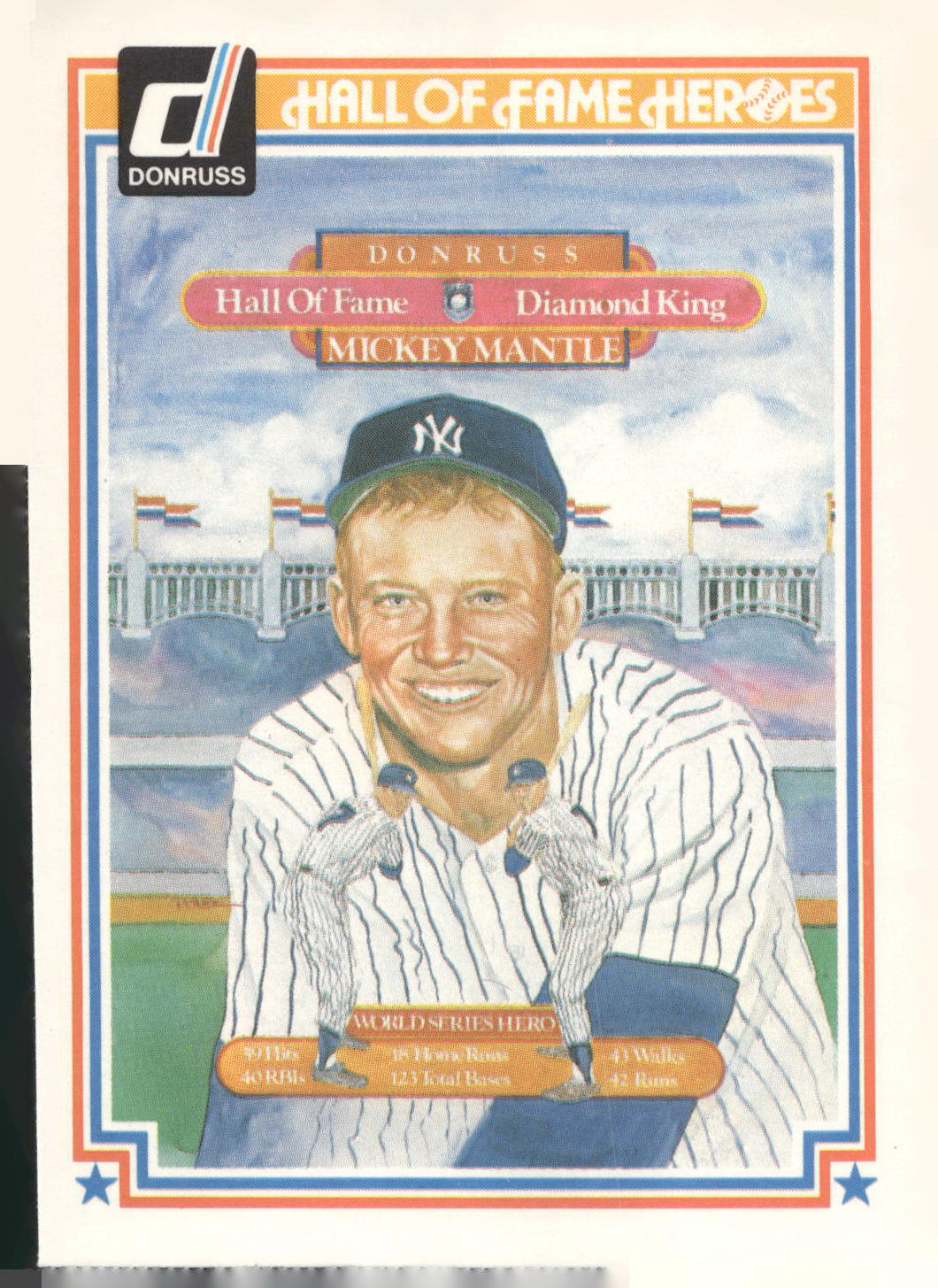 1983 Donruss Hall of Fame Heroes #43 Mickey Mantle