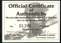 1992 Front Row All-Time Greats Monte Irvin Certificate of Authenticity #/25000