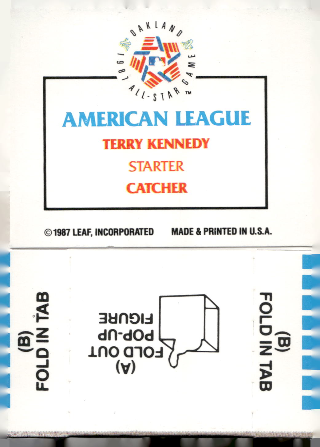1988 Donruss All-Stars #NNO Terry Kennedy Pop-Ups