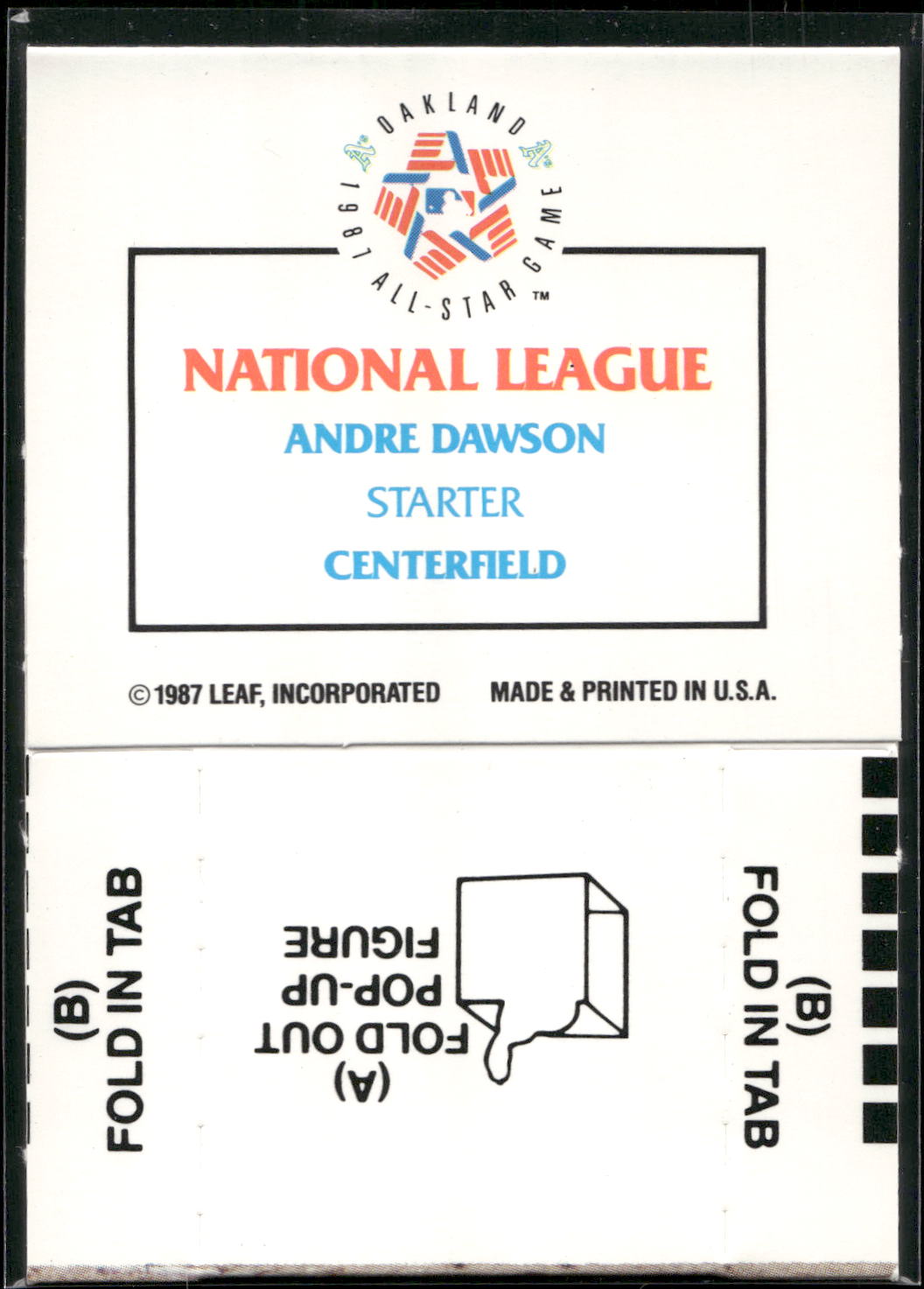 1988 Donruss All-Stars #NNO Andre Dawson Pop-Ups
