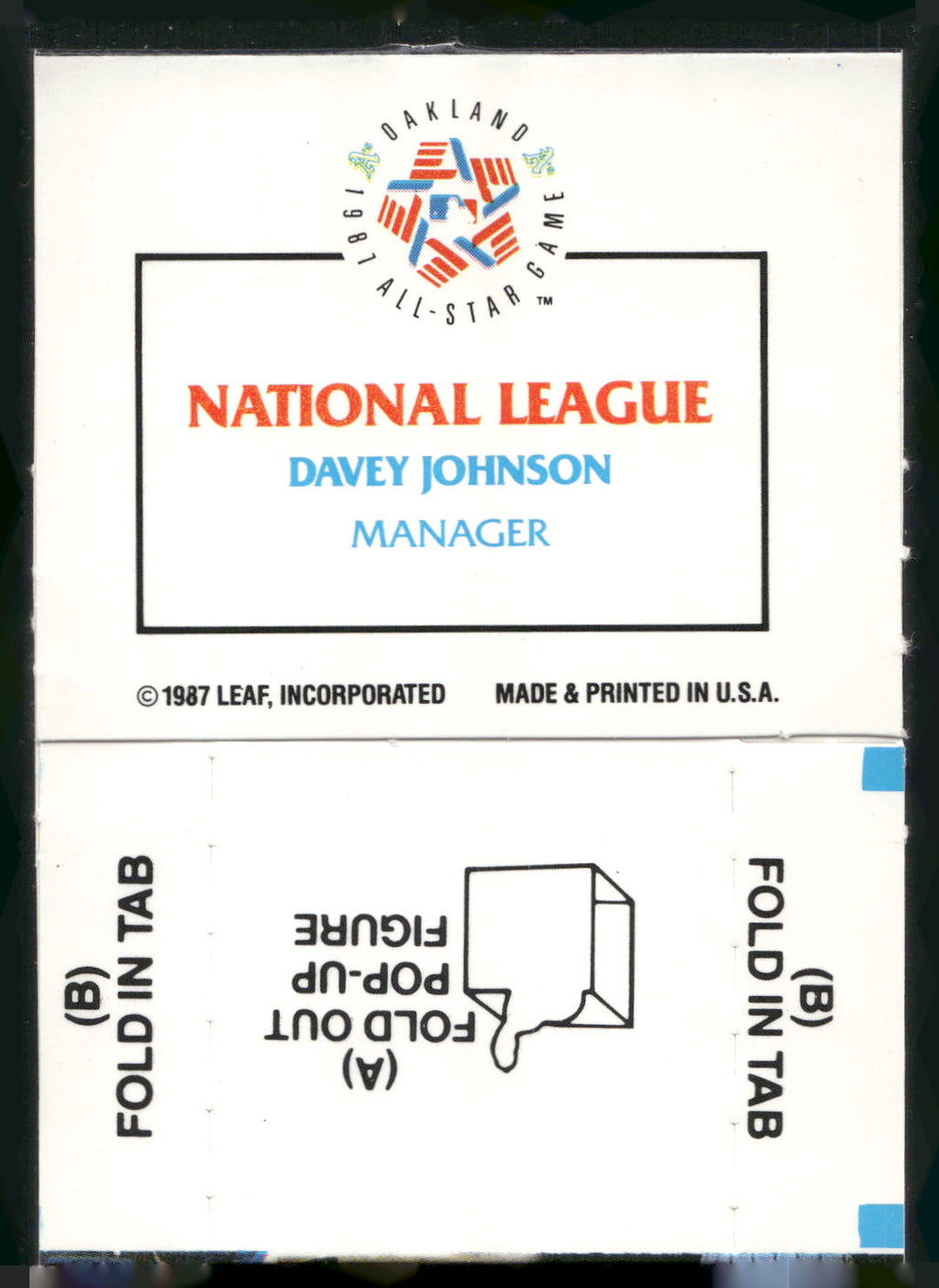 1988 Donruss All-Stars #NNO Davey Johnson Pop-Ups