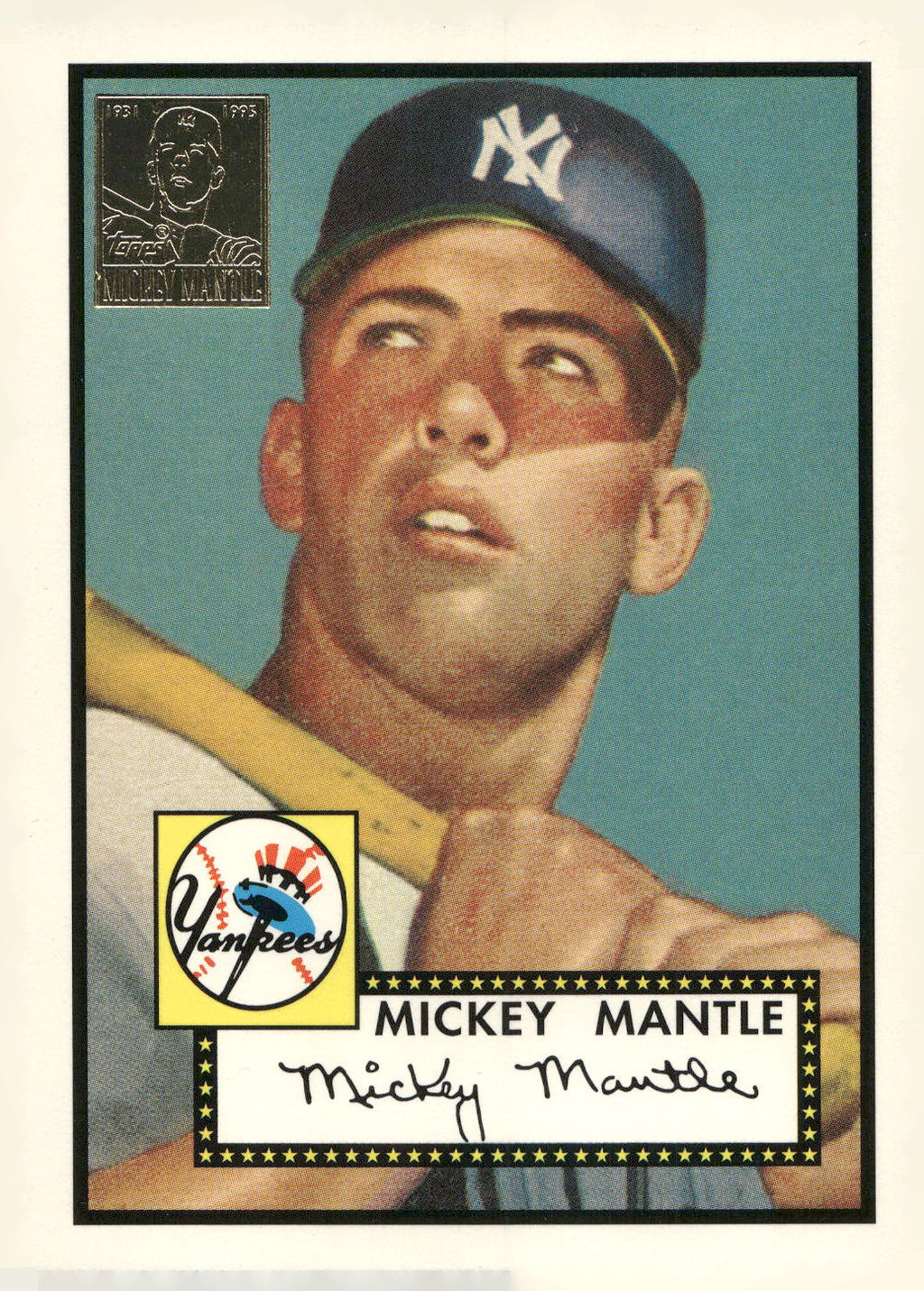 1996 Topps #2 Mickey Mantle Mickey Mantle Commemorative Reprints