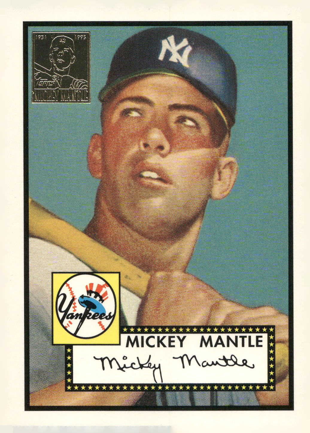 1996 Topps #2 Mickey Mantle Mickey Mantle Commemorative Reprints
