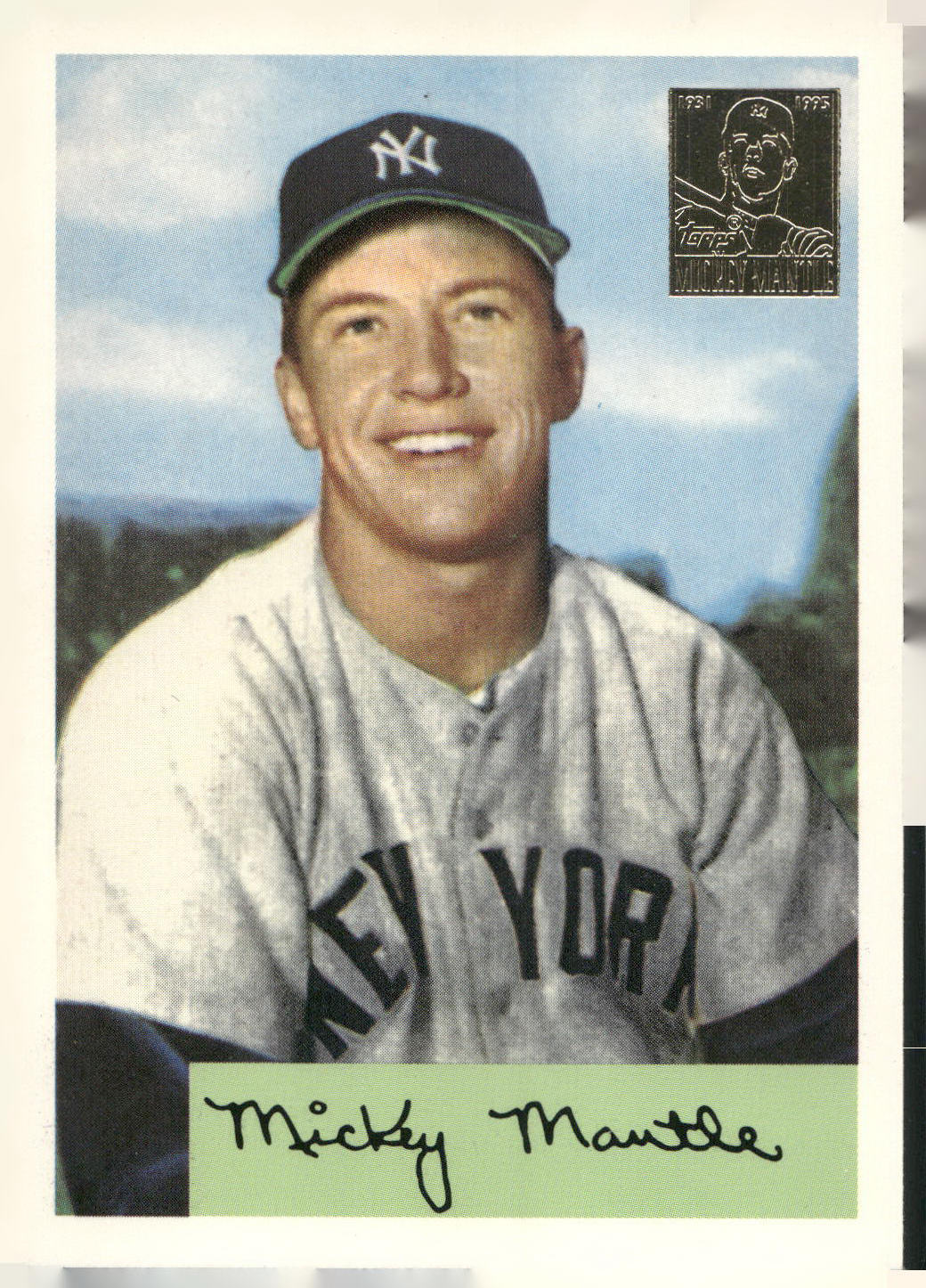 1996 Topps #4 Mickey Mantle Mickey Mantle Commemorative Reprints