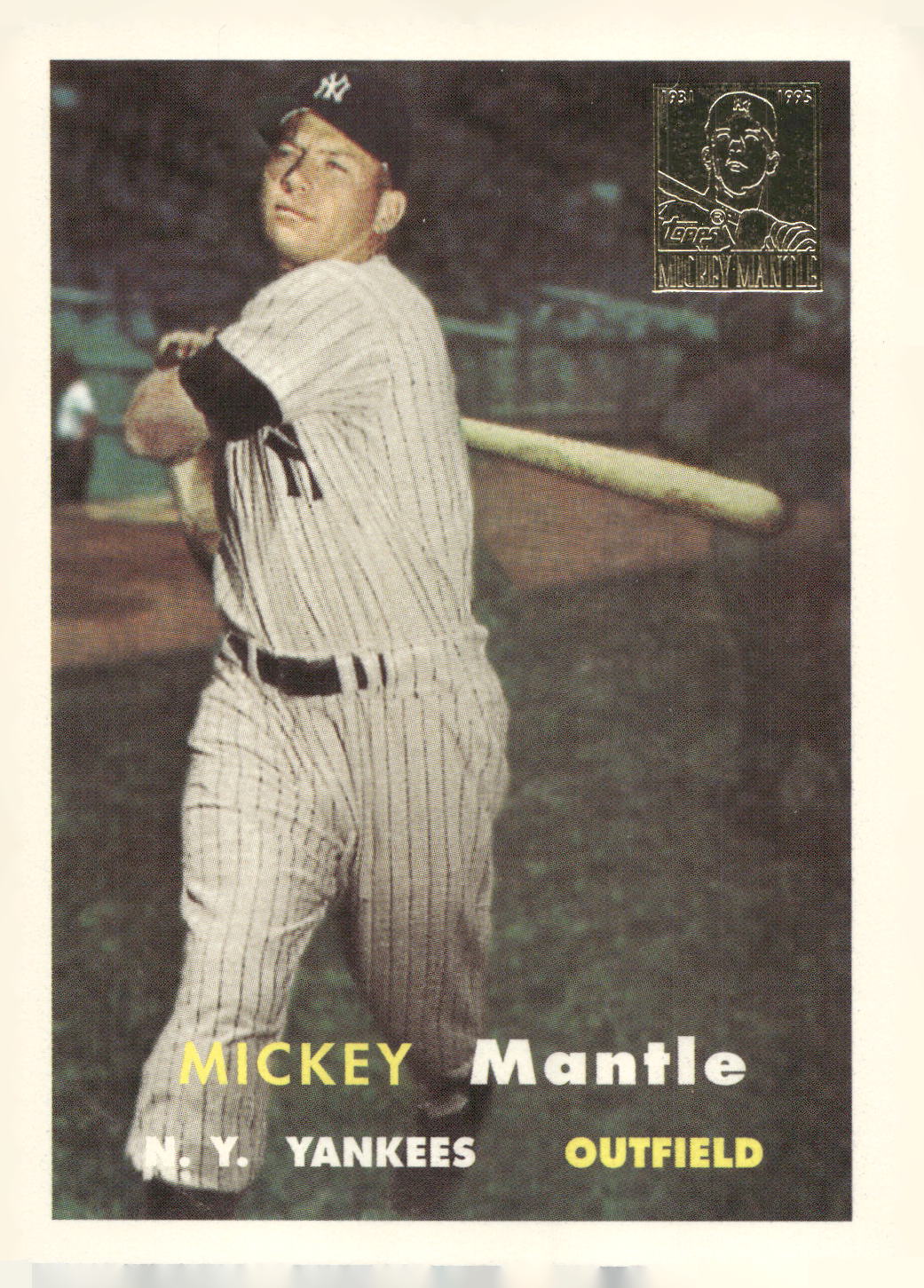 1996 Topps #7 Mickey Mantle Mickey Mantle Commemorative Reprints