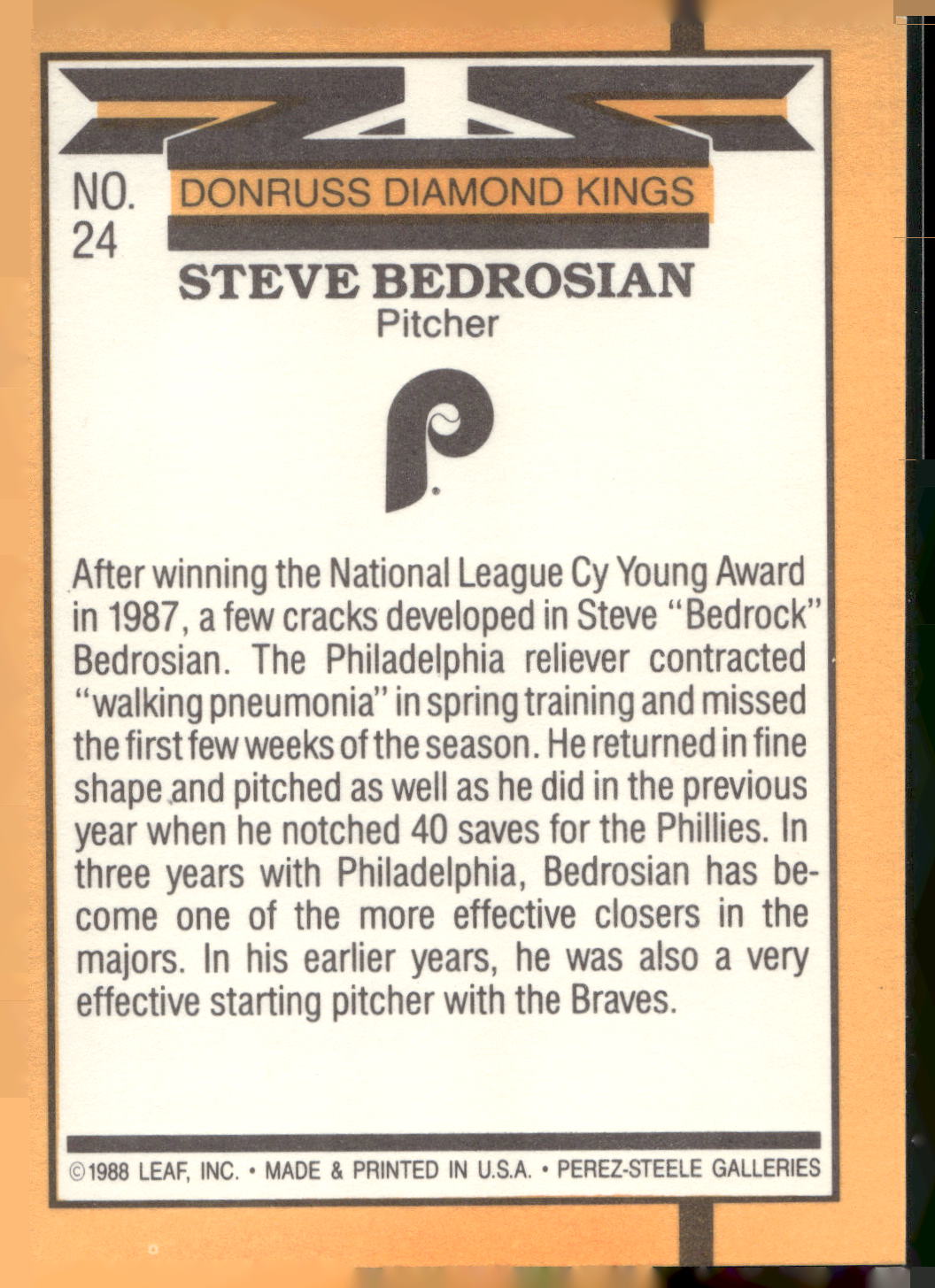 1989 Donruss #24 Steve Bedrosian