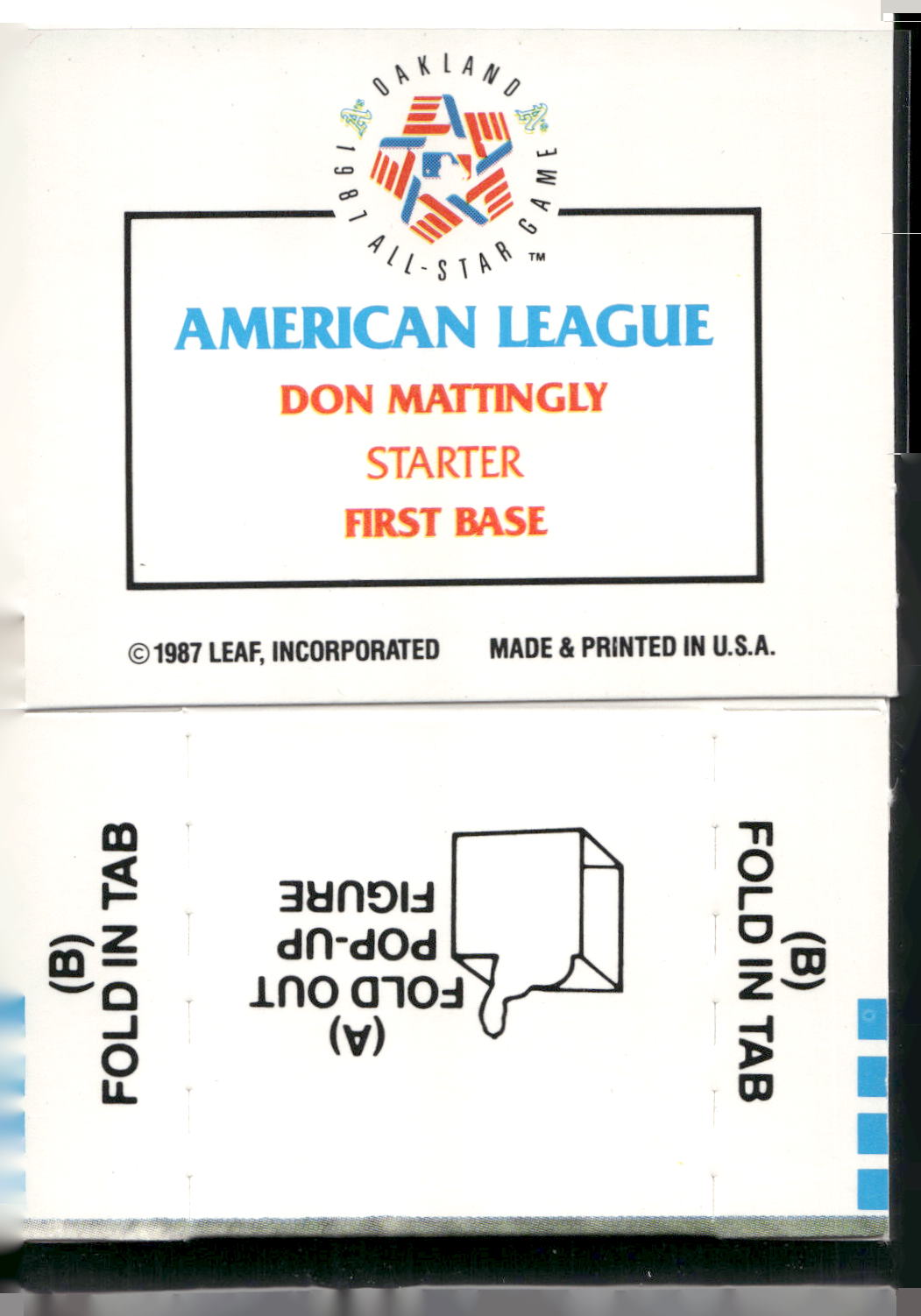 1988 Donruss All-Stars #NNO Don Mattingly Pop-Ups