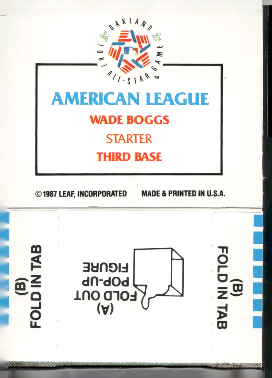 1988 Donruss All-Stars #NNO Wade Boggs Pop-Ups