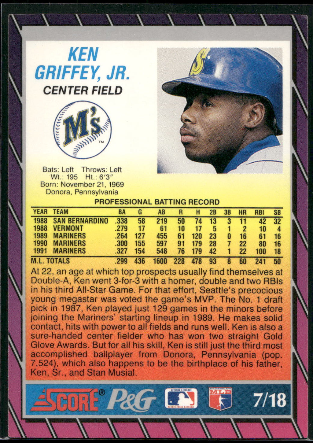 1992 Score Procter & Gamble #7 Ken Griffey Jr.