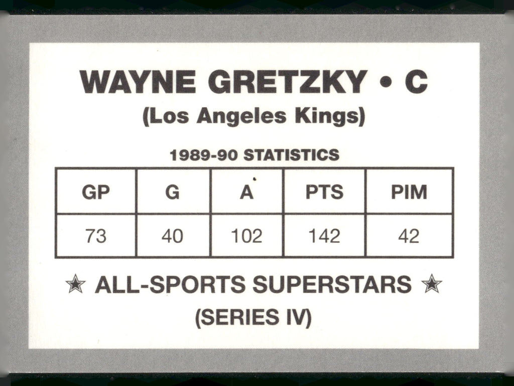 1989-90 All-Sports Superstars Series 1-4 (unlicensed) #NNO Wayne Gretzky