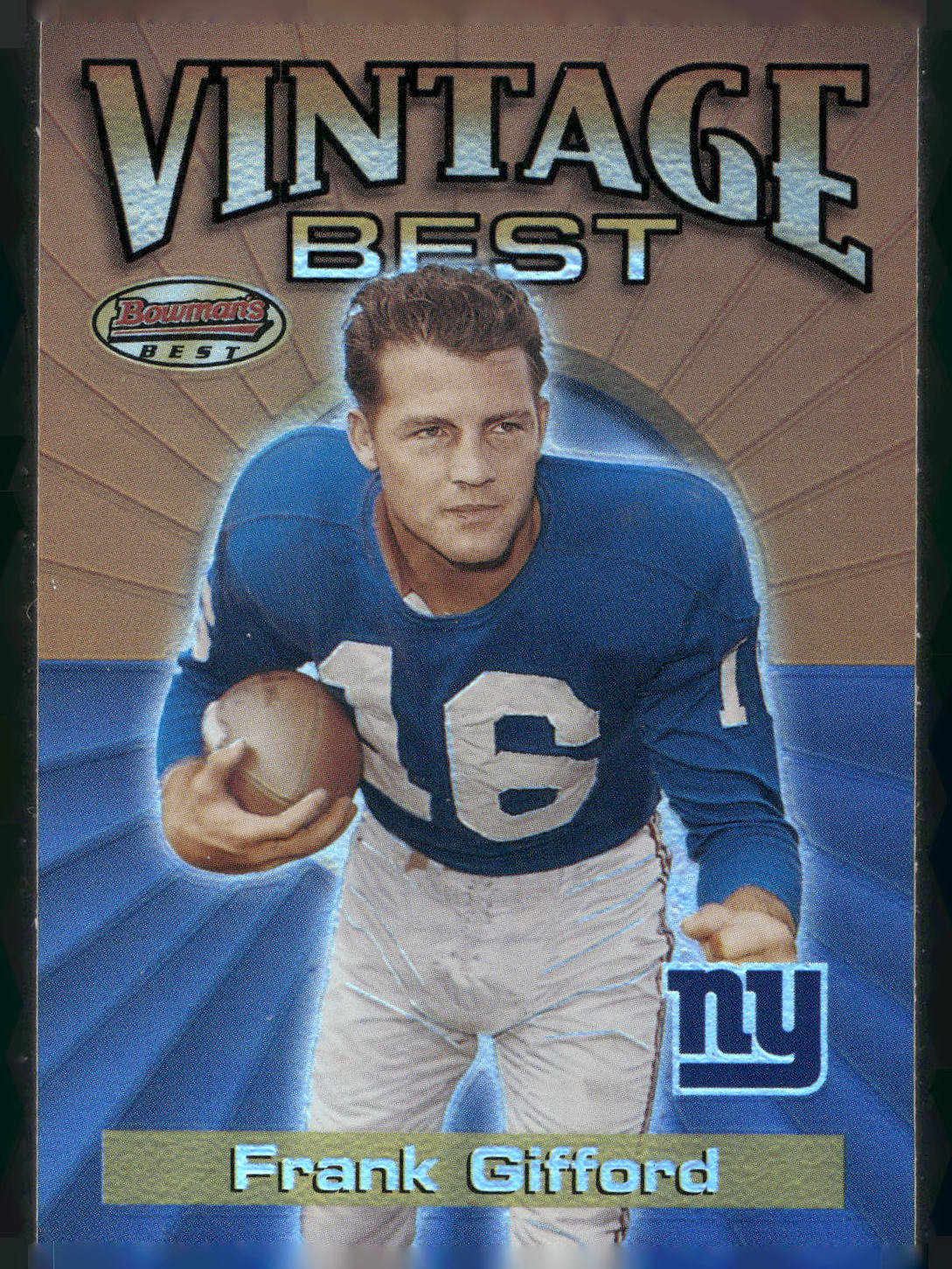 2001 Bowman's Best #VB FG Frank Gifford Vintage Best