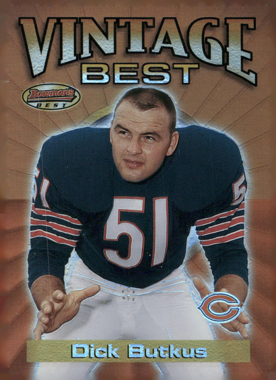 2001 Bowman's Best #VB DB Dick Butkus Vintage Best