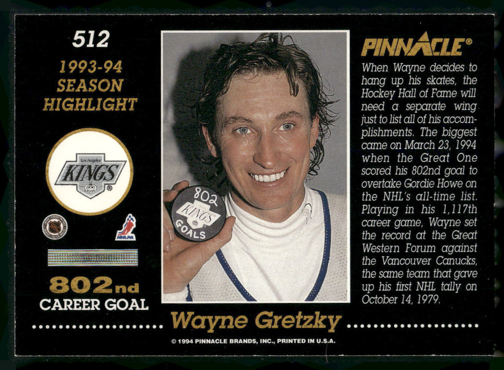 1993-94 Pinnacle #512 Wayne Gretzky