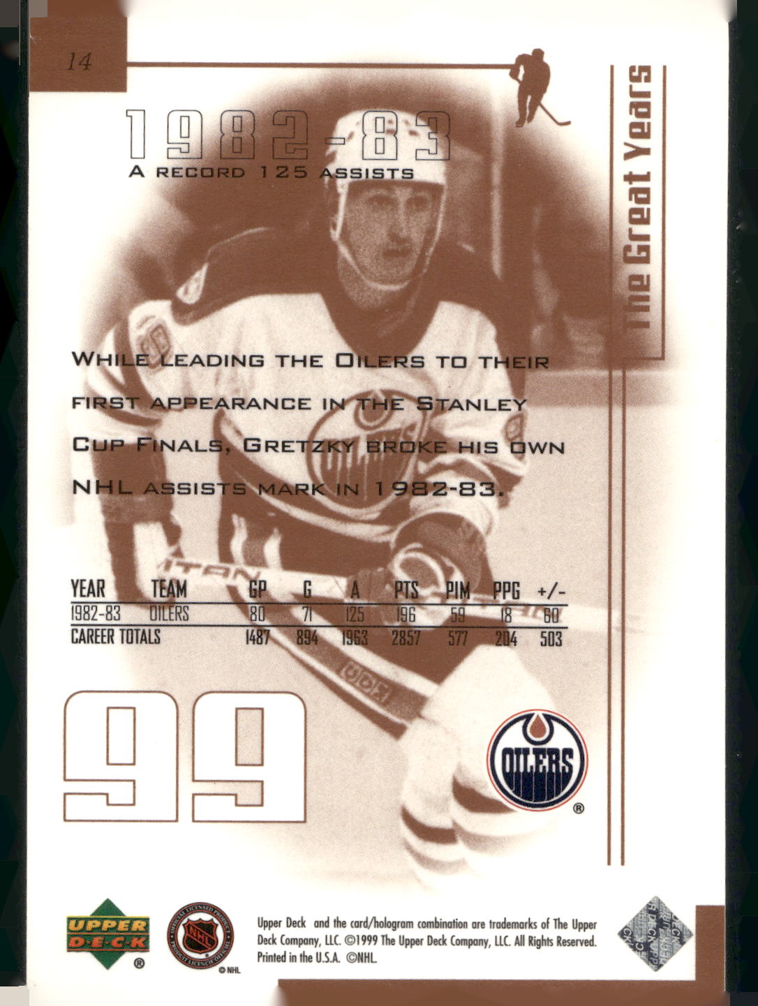1999 Upper Deck Wayne Gretzky Living Legend #14 Wayne Gretzky