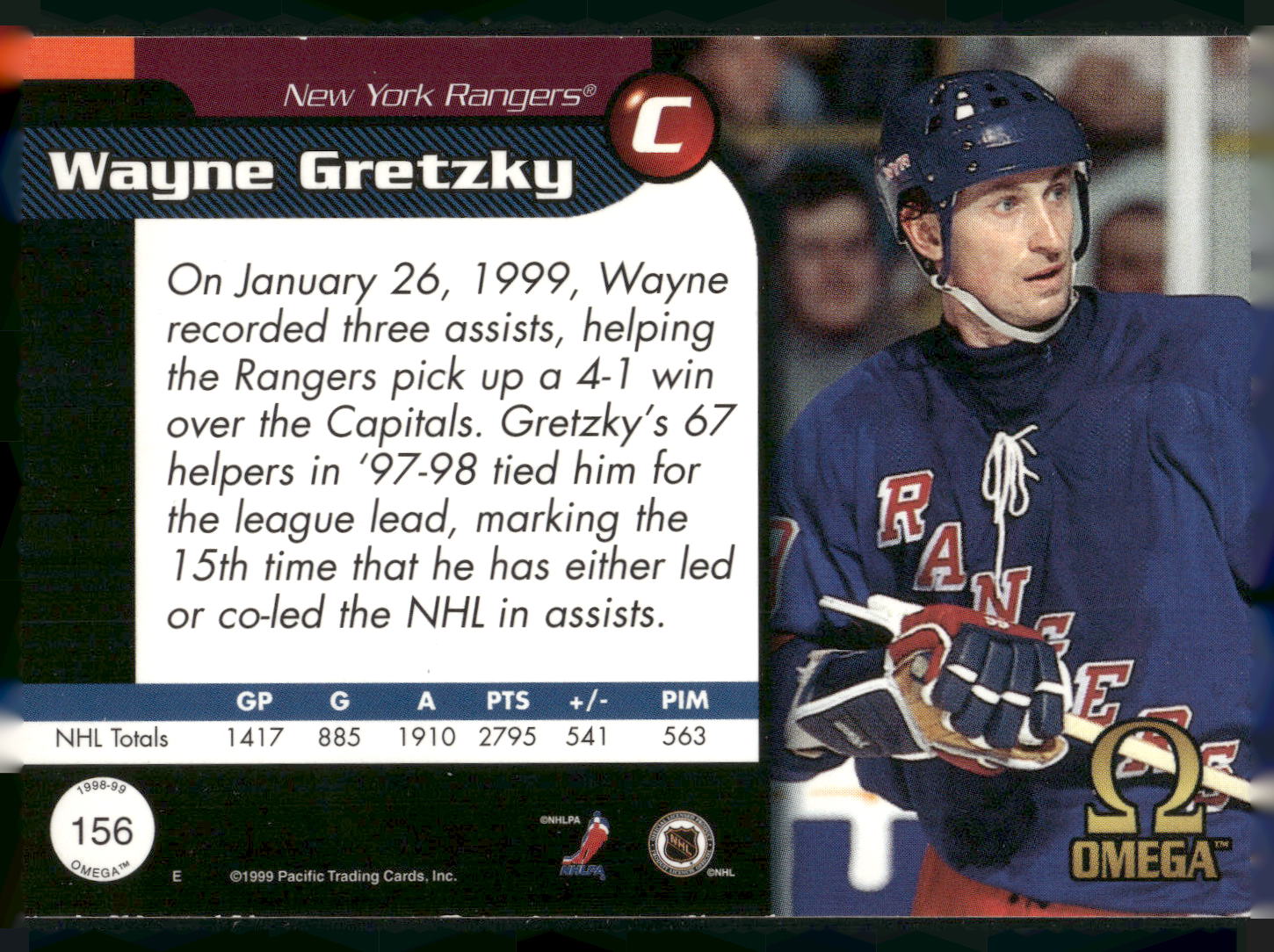1998-99 Pacific Omega #156 Wayne Gretzky