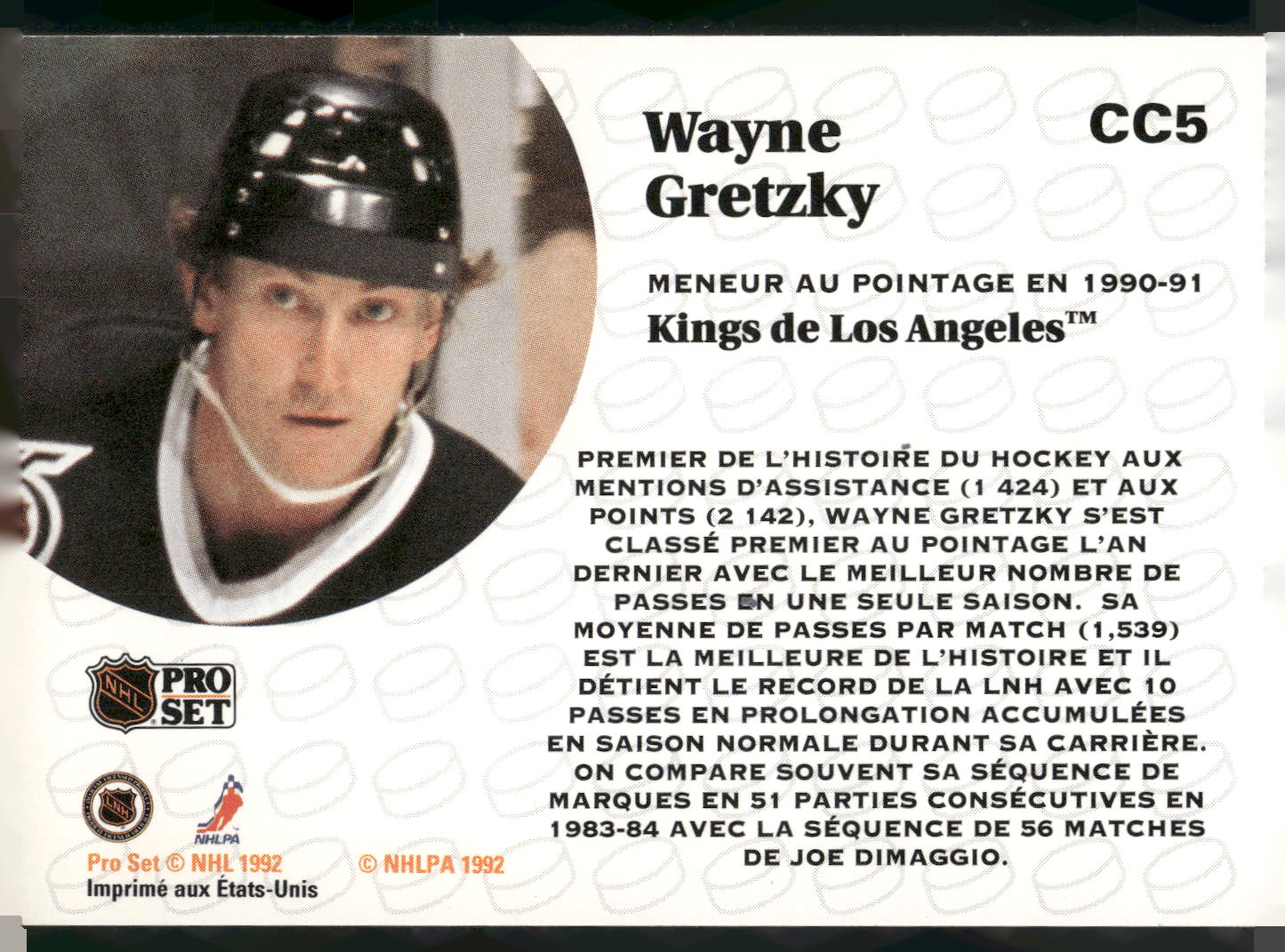 1991-92 Pro Set French #CC5 Wayne Gretzky Collectibles