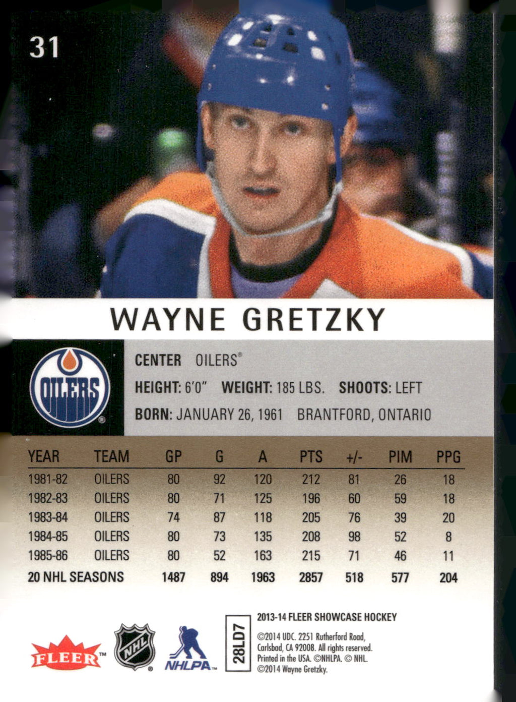 2013-14 Fleer Showcase #31 Wayne Gretzky