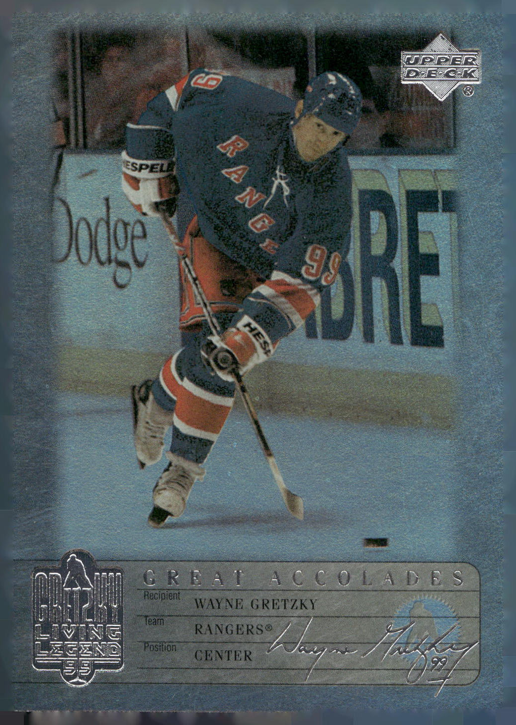 1999 Upper Deck Wayne Gretzky Living Legend #GA11 Great Accolades