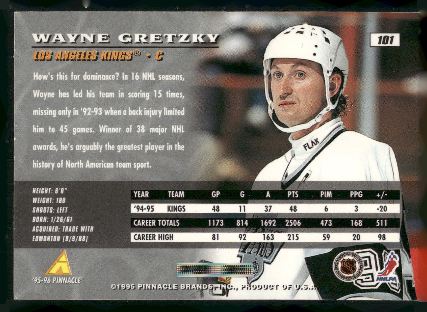 1995-96 Pinnacle #101 Wayne Gretzky