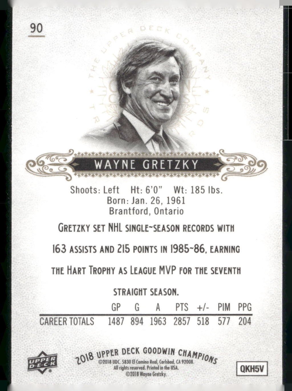 2018 Upper Deck Goodwin Champions #90 Wayne Gretzky