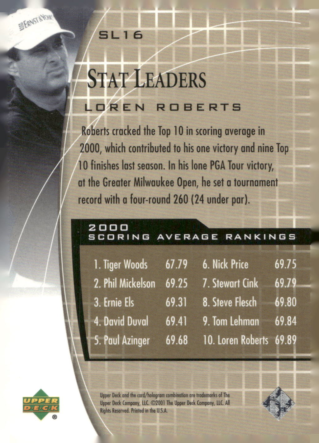 2001 Upper Deck #SL16 Loren Roberts Stat Leaders