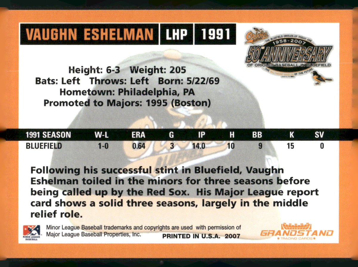 2007 Grandstand Bluefield Orioles 50th Anniversary #NNO Vaughn Eshelman