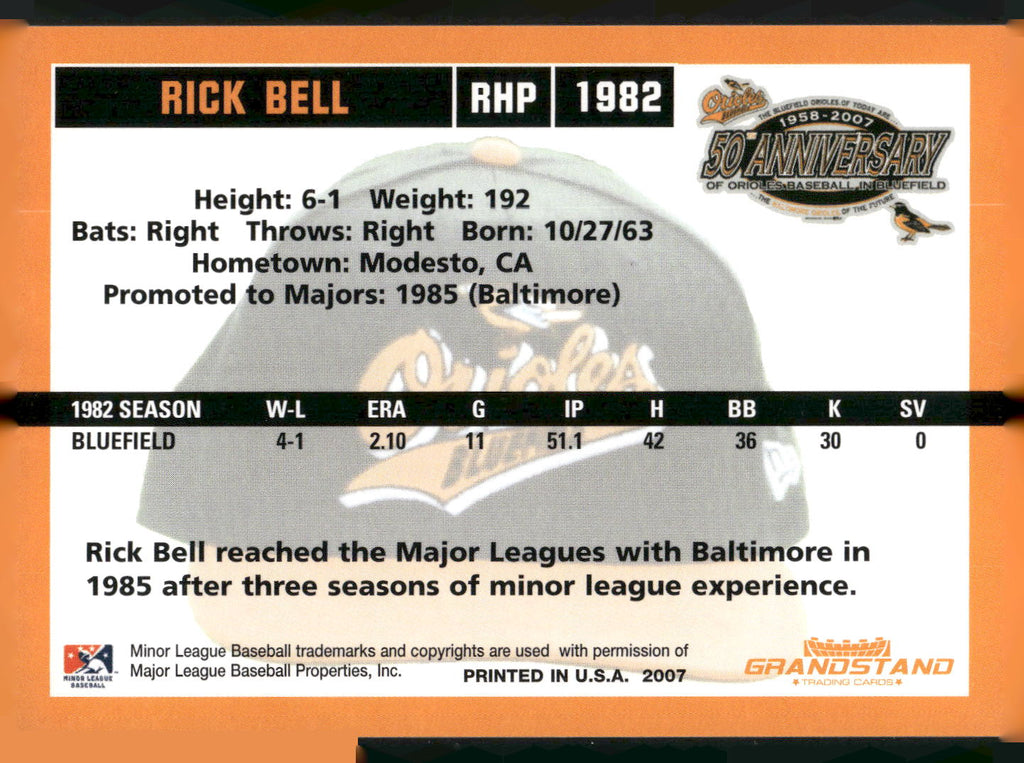 2007 Grandstand Bluefield Orioles 50th Anniversary #NNO Eric Bell