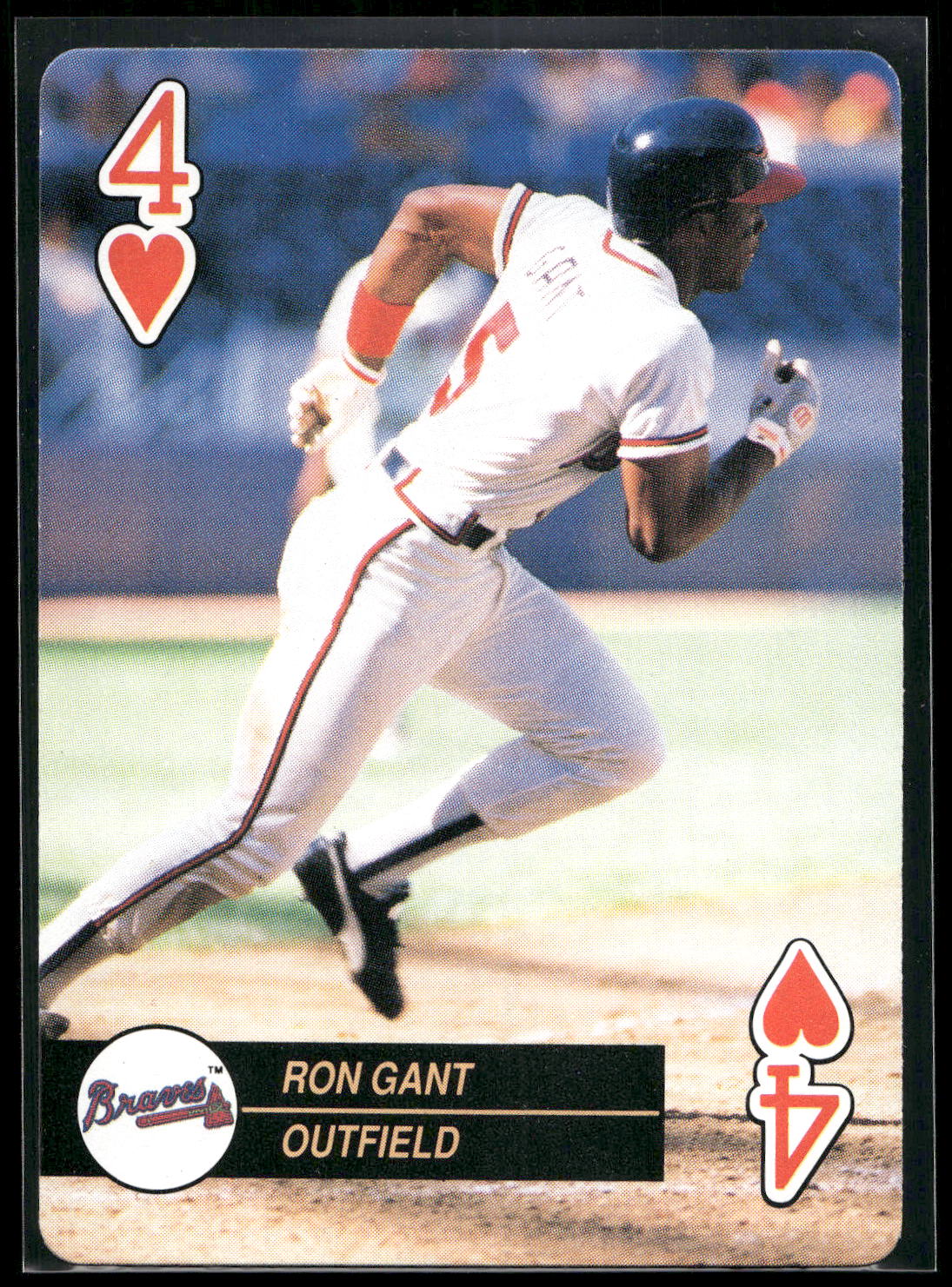 1992 U.S. Playing Card Co. Baseball Aces Playing Cards #4♥ Ron Gant