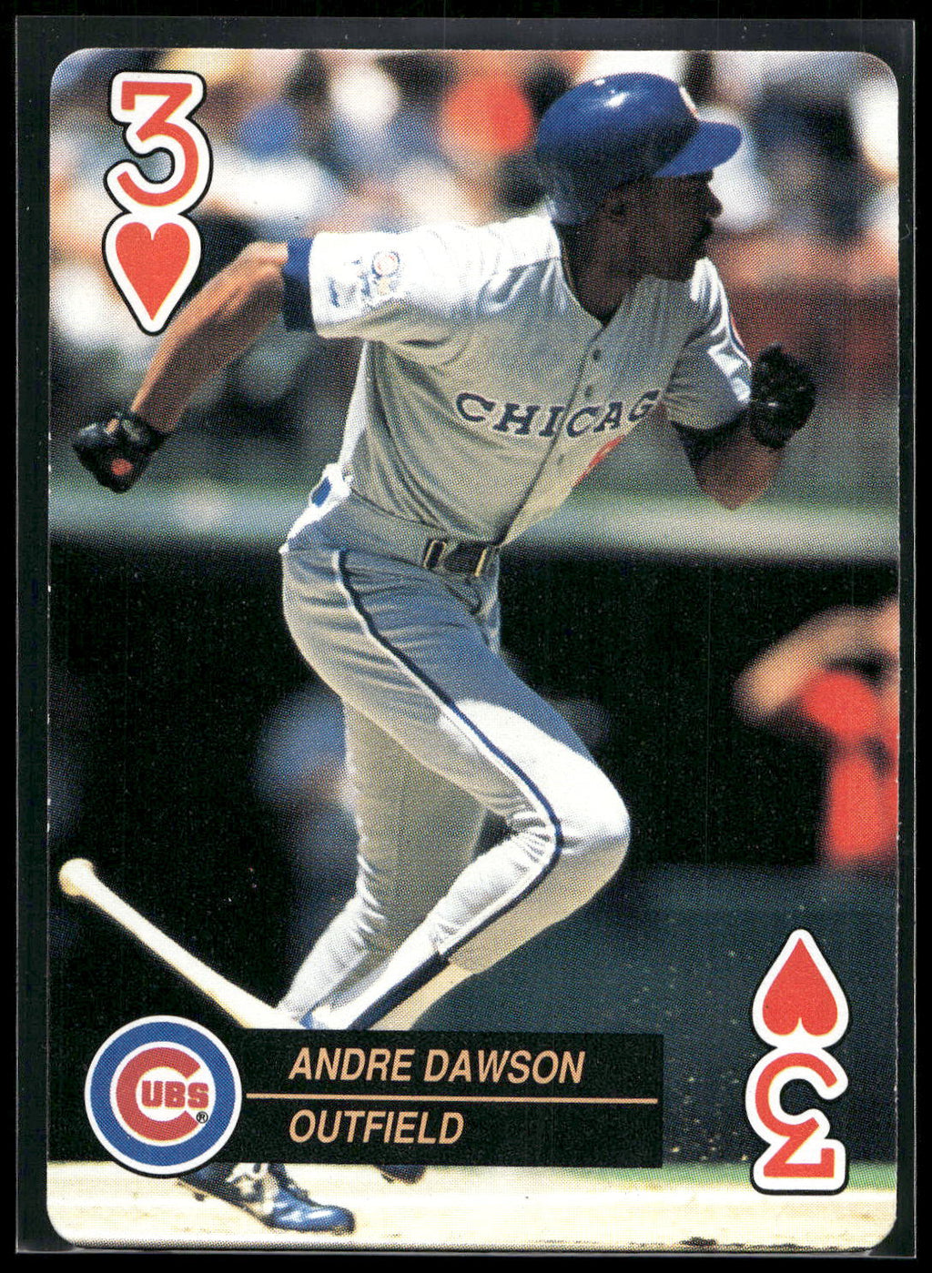 1992 U.S. Playing Card Co. Baseball Aces Playing Cards #3♥ Andre Dawson