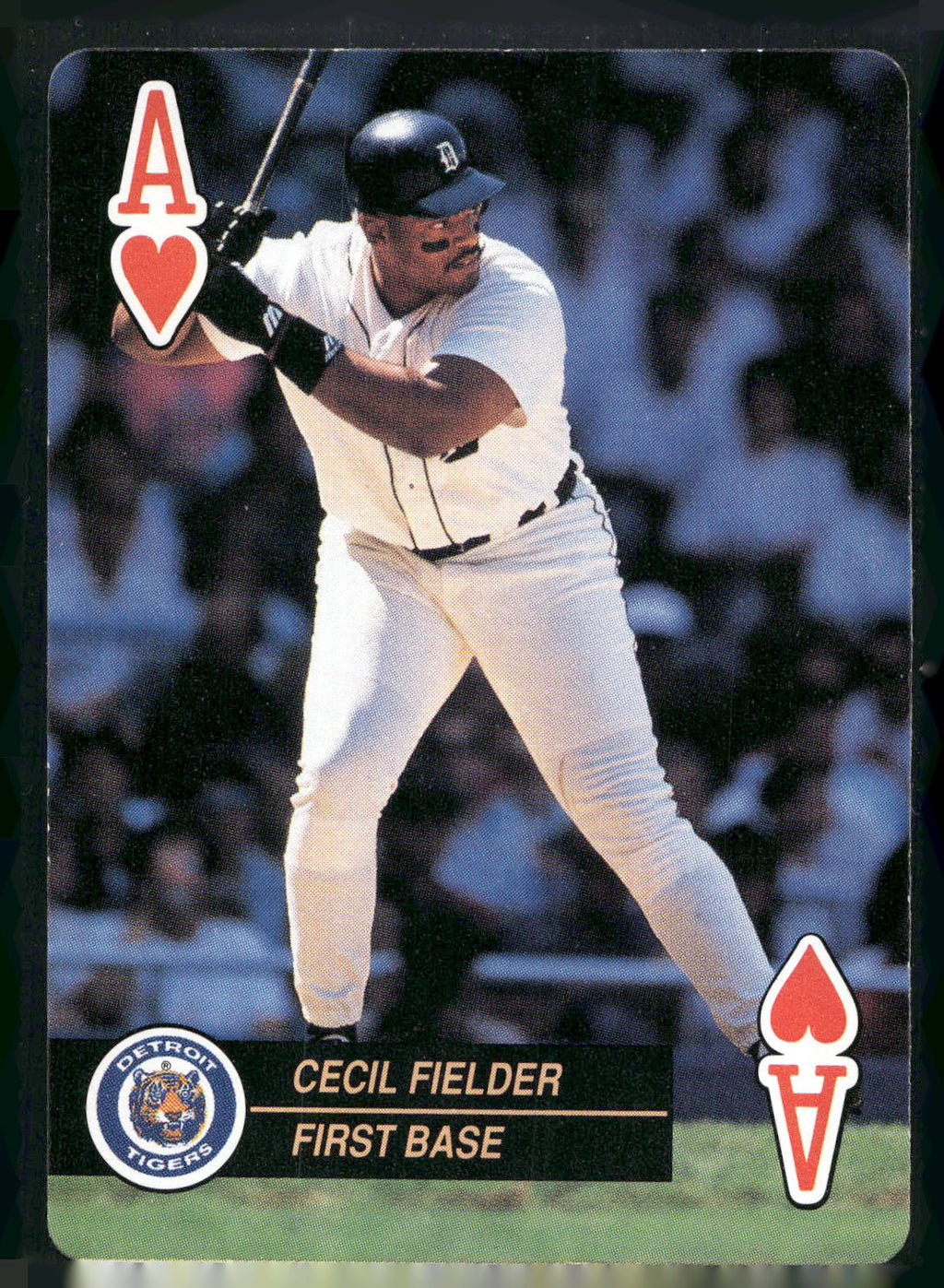 1992 U.S. Playing Card Co. Baseball Aces Playing Cards #A♥ Cecil Fielder